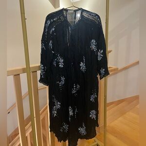 Vintage Floral Black Dress